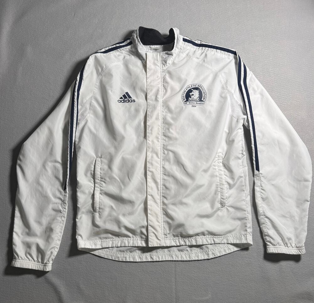 Boston Marathon 2004 Adidas Windbreaker Jacket VTG Y2K Size L